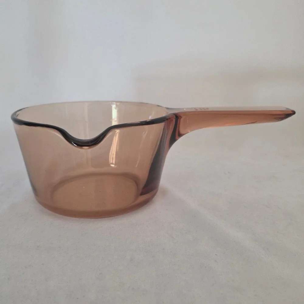 VTG Corning Visions Amber Glass 0.7L Saucepan Pour Spout V-0.7-B Made in France